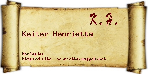 Keiter Henrietta névjegykártya