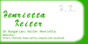 henrietta keiter business card